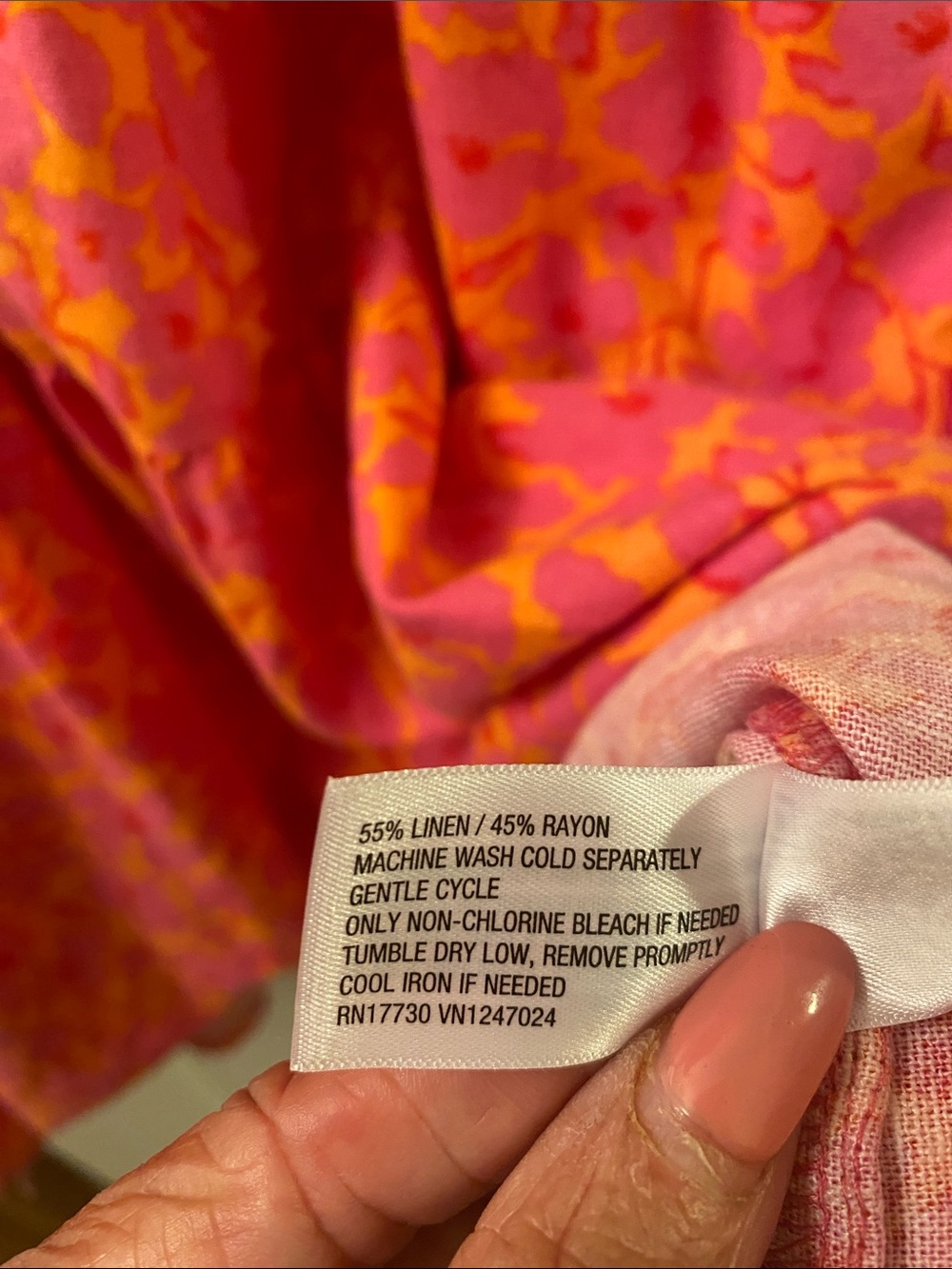 Universal Thread Pink & Orange Floral V-Neck Mini Dress - Picture 7 of 7